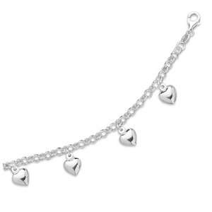  Jewelry Locker 7.5 Rolo Chain with Heart Charms Jewelry