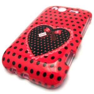  HTC Wildfire S Polka Dot Heart Cover Skin Protector ONLY 