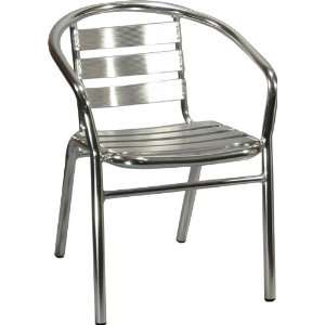  7011 Outdoor All Aluminum Restaurant Chair Chrome Finish 