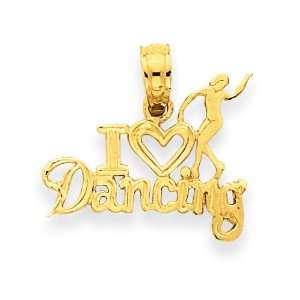  14k I Heart Dancing w/Dancer Pendant Jewelry