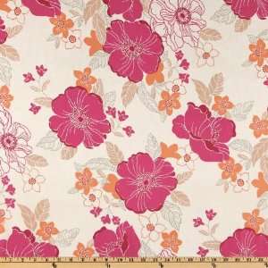   Lawn Blossoms Fucshia/White Fabric By The Yard Arts, Crafts & Sewing