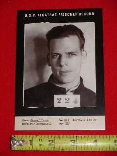 James C Lucas Alcatraz Prison Mug Shot Card  