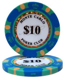 300 Wooden Carousel Case Monte Carlo Poker Chip Set  