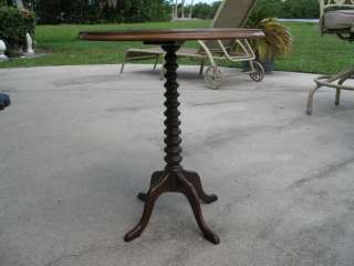 ANTIQUE 1840s CANDLE STAND TABLE BURL WALNUT CARVED PRIMITIVE RARE 