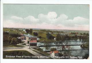 Pere Maquette Monroe MI Postcard Old RR Railroad County Michigan Farms 