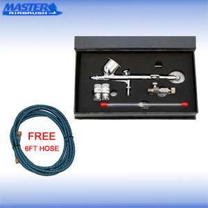 New MASTER PRO Dual Action Gravity Feed AIRBRUSH KIT SET w 3 TIPS 