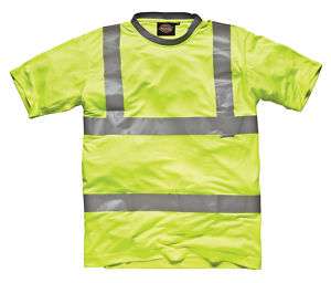 Dickies Hi Vis High Viz Yellow Safety T Shirt S to XXL  