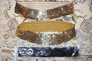 709 Groovy Sequin Stretch GLAM Belt Lot OS  