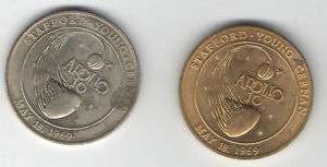 dif APOLLO 10 X coin medallion Stafford Young Cernan  