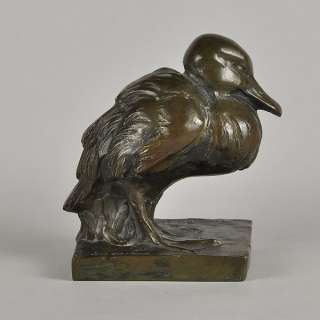 Authentic Art Deco French Bronze Duck by A V Becquerel  