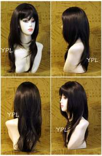 Stylish Brown Long Straight Layered Wigs Kanekalon Hair  
