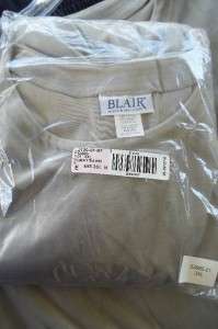 NEW BLAIR PLUS SIZE SILVER GRAY SOFT VELOUR LONG SLEEVE PULLOVER TOP 
