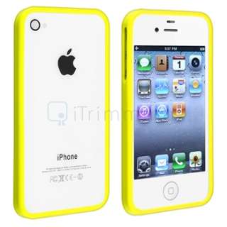 Bumper Yellow TPU Rubber Soft Case Cover+PRIVACY Protector for iPhone 