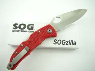 SOG SogZilla Knife 8Cr13MoV RED RSP 01 Low Carry  