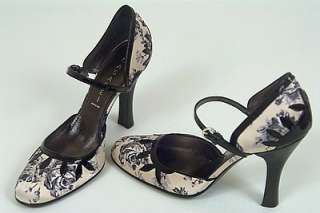 New Casadei Silk Floral Heel Womens Shoes Cream Siz 8.5  