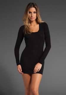 SPLENDID Layers Long Sleeve Scoop Dress in Black  