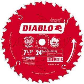 Diablo 7 1/4 In. X 24 Tooth Carbide Circular Saw Blade D0724R at The 