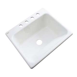 Kensington Drop In Acrylic 25x22x12 4 Hole Single Bowl Utility Sink in 