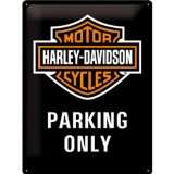   Art Blechschild 30 x 40 cm, Sammlerschild Harley Davidson Parking Only