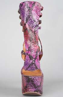 Jeffrey Campbell The Escape Shoe in Black and Purple Snake  Karmaloop 