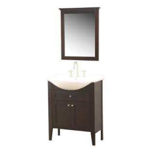   in. Vanity in Espresso with Ceramic Sinktop in White and Mirror Combo