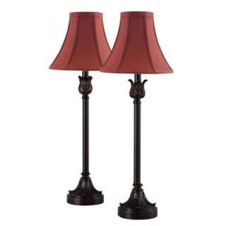 Hampton Bay 25 1/2 in. Buffet Table Lamps (2 Pack) HD11746PTABZC at 