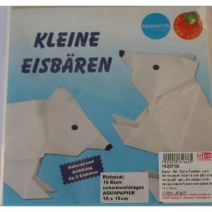 Origami Papier Eisbären weiß 15 x 15 cm Aquapapier m. Anleitung 