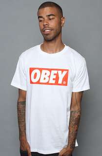 Obey The Obey Bar Logo Standard Issue Basic Tee in White  Karmaloop 