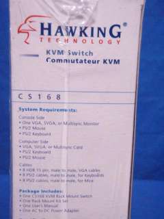 HAWKING KVM SWITCH CS168 BRAND NEW IN ORIGINAL BOX NIB  