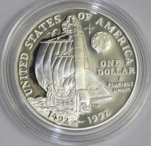 1992 COLUMBUS QUINCENTENARY 90% SILVER COIN (2) COIN US MINT PROOF SET 