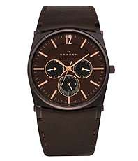 Skagen Dark Brown Leather Men´s Watch $175.00
