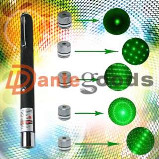 Newest 5 in 1 Green Laser Pointer 5Caps Visible Beam Pen 5mw Five Head 