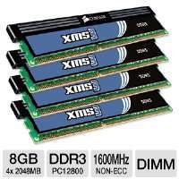 Click to view Corsair XMS PC12800 RAM   8GB, DDR3, Dual Channel, Cl 9 