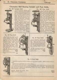 1925 Champion Upright Post Drill Antique Tool Print Ad  