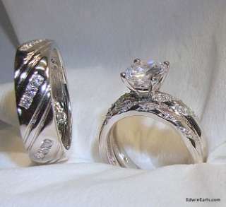His & Hers Engagement Wedding Ring Set  