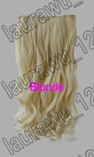   Curly 5 Clips On Hair Piece Extension 55cm All Color  20