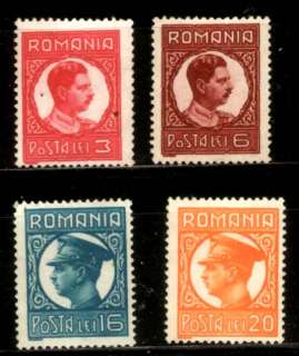 86 ROMANIA 1930 ;KING CAROL II ,4 STAMPS MLH DEFINITIVE  