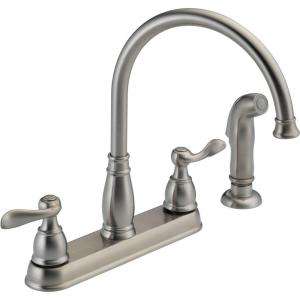 Delta Traditional 2 Handle Kitchen Faucet in Stainless 21996LF SS at 