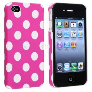 Pink Large Polka Dot Case+Privacy Filter Screen Protector For Apple 