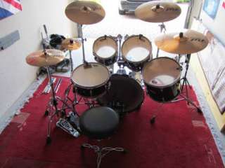 Schlagzeug Pearl Export ELX Drumset +Sonor DoppelFußmaschine in 