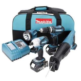 Makita LXT Lithium Ion 18 Volt 4 Tool Combo Kit LXT407 at The Home 