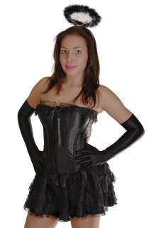 schwarzer Engel Kostüm Engelskostüm Karneval Halloween schwarz NEU 