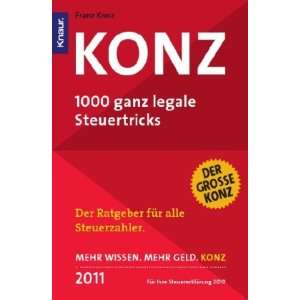Konz 1000 ganz legale Steuertricks  Franz Konz Bücher