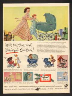 1951 Thayer Xmas Toy Doll Coach Baby Buggy Vtg Print Ad  