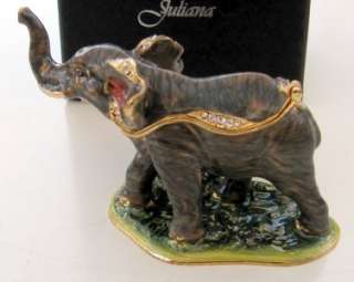 Small Decorative Trinket Box   Elephant and Baby  