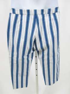 KORS MICHAEL KORS Blue Striped Capri Cropped Pants 4P  