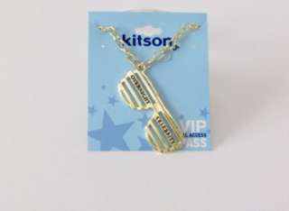 KITSON LA Sunglass CELEBRITY Shades GOLD Plate NECKLACE  