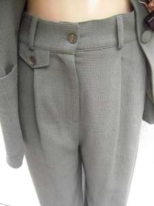 BEBE brand 45% WOOL 2pc olive grey color Dress pant Suit Outfit sz 6 