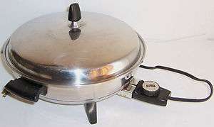   stainless steel REGAL round electric skillet fry pan compact VGC works