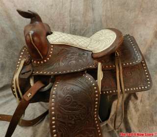 Vintage 15 Western Cowboy Ranch Riding Horse Saddle Fancy Tooled 
